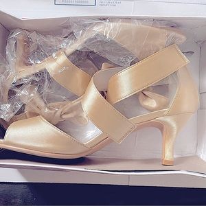 CCBubble Mid Heels Open Toe Bowknot Formal Party Dress Women Summer Shoes